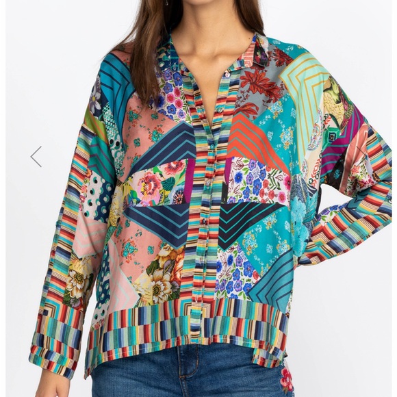 JOHNNY WAS Imagination Kari Button Down Women’s Top. Size L. NWT - Picture 2 of 16